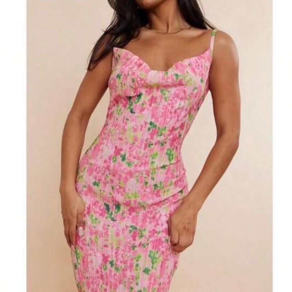 Floral Pink Sleeveless Dress